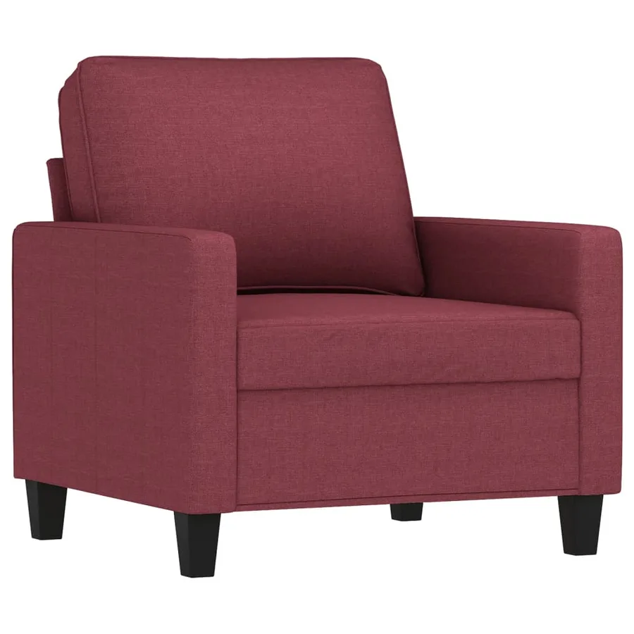 Ensemble de canapés 3 pcs avec coussins Rouge bordeaux Tissu - 3