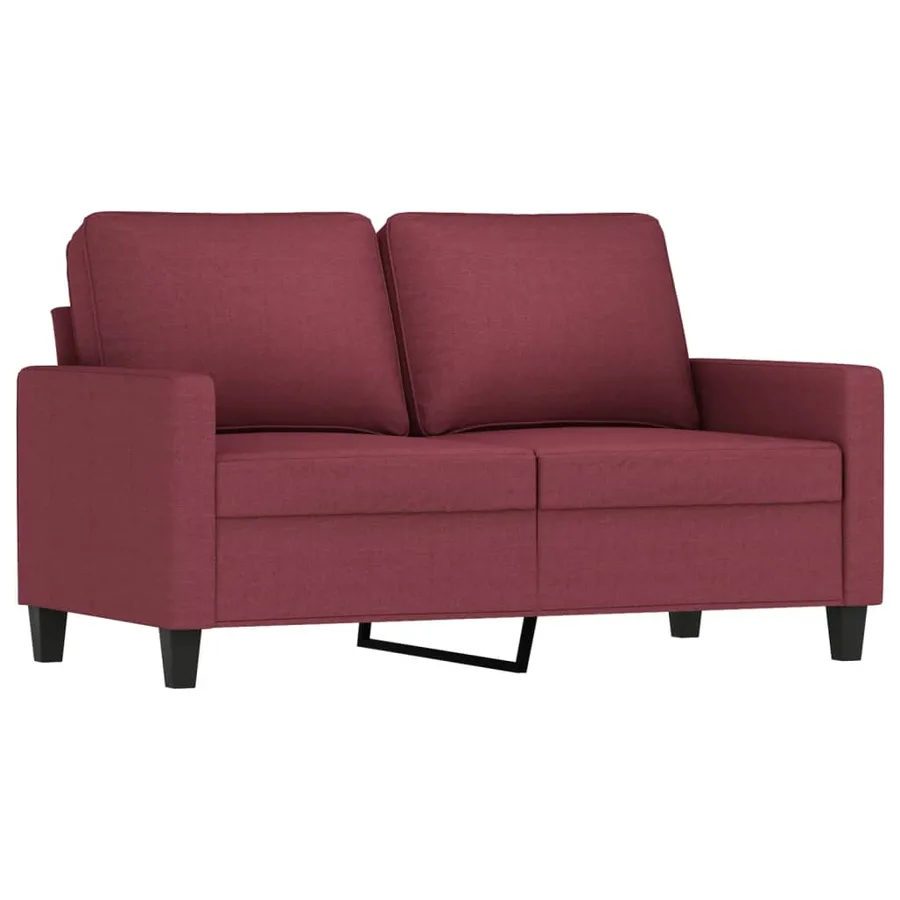 Ensemble de canapés 3 pcs avec coussins Rouge bordeaux Tissu - 4