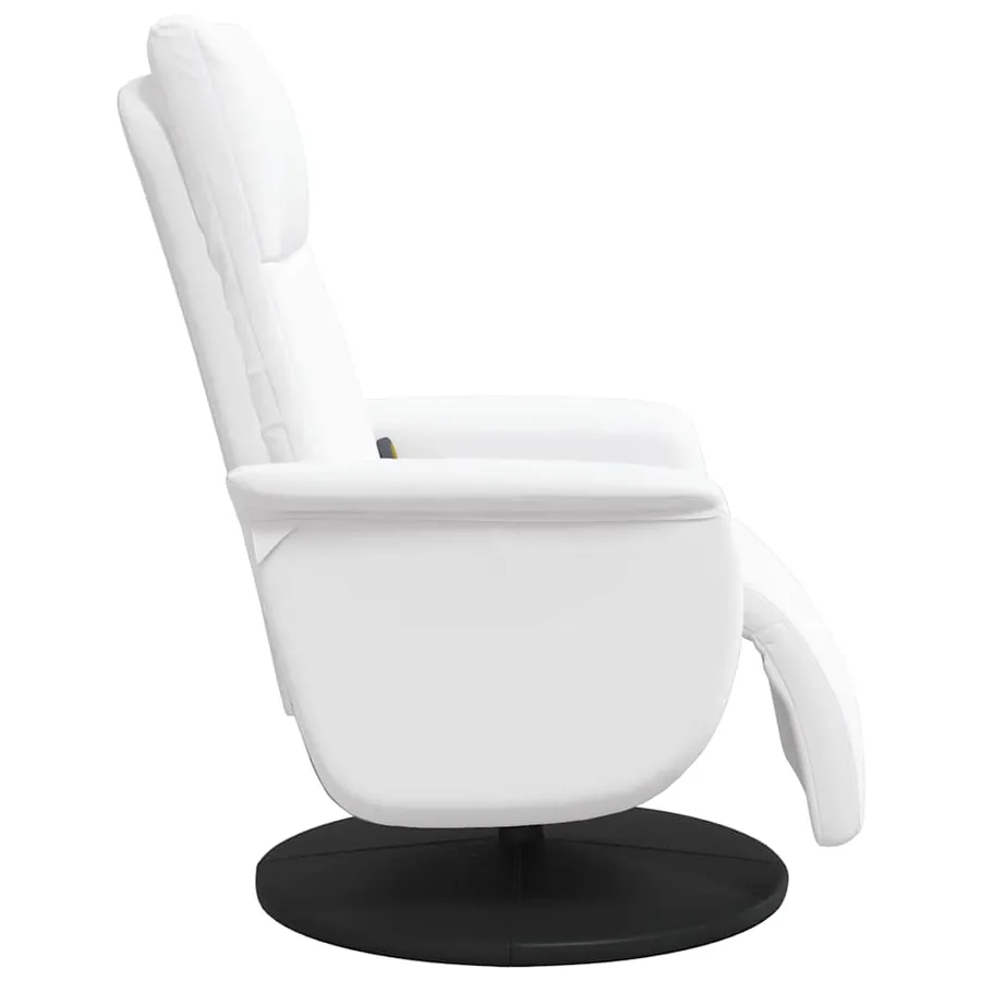 Fauteuil inclinable de massage repose-pieds blanc similicuir - 6