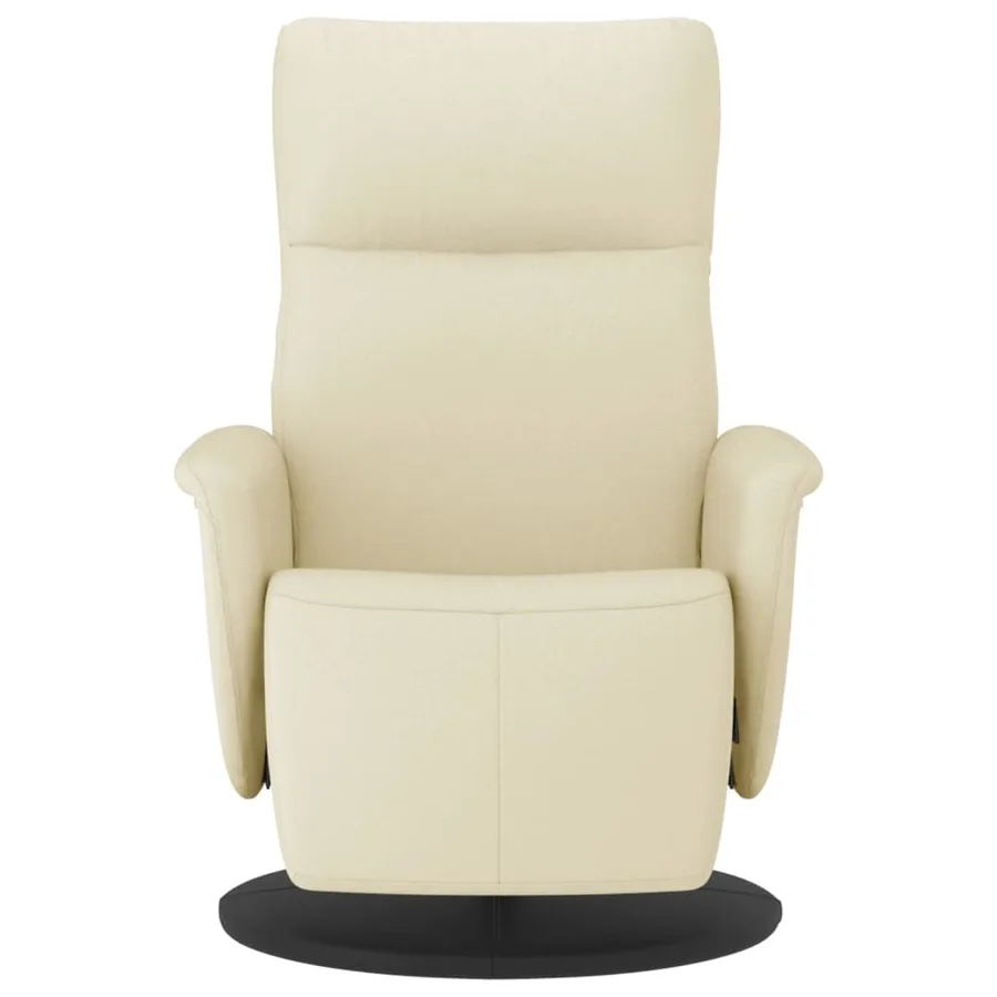Fauteuil inclinable avec repose-pieds crème similicuir - 3