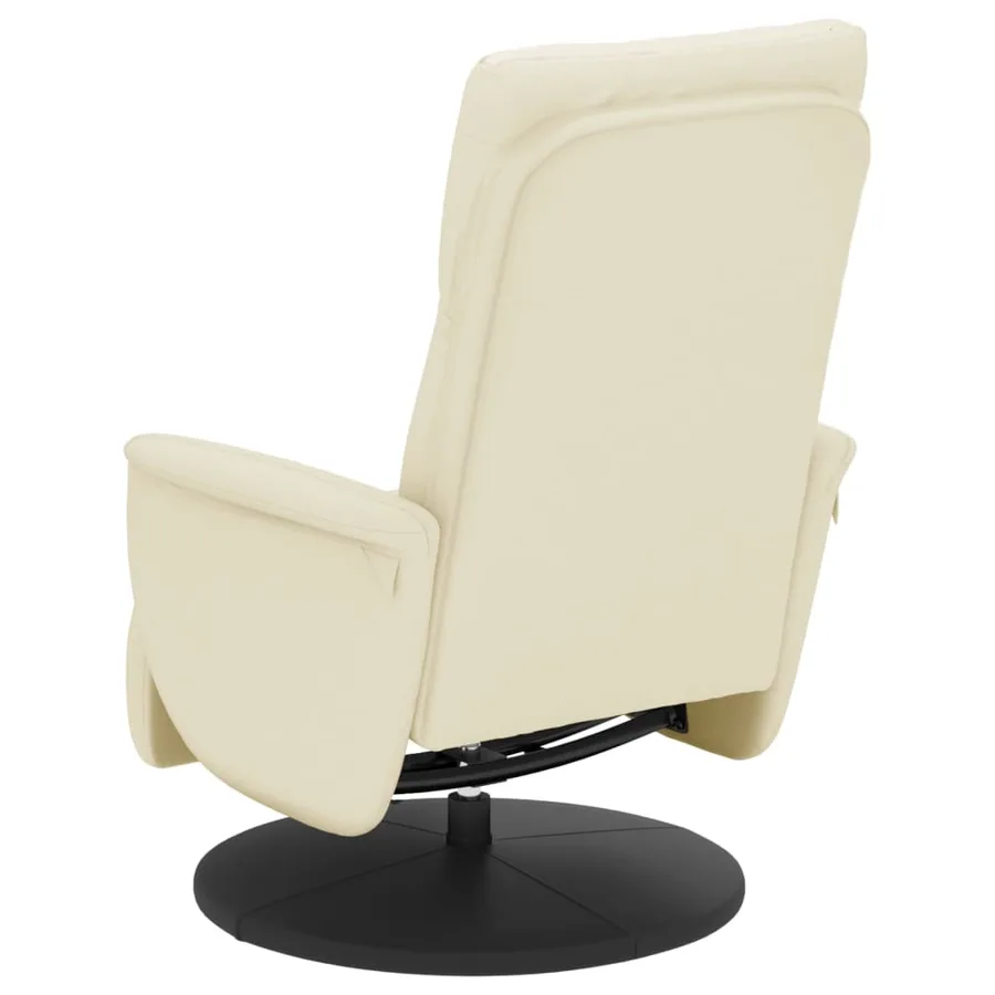 Fauteuil inclinable avec repose-pieds crème similicuir - 5