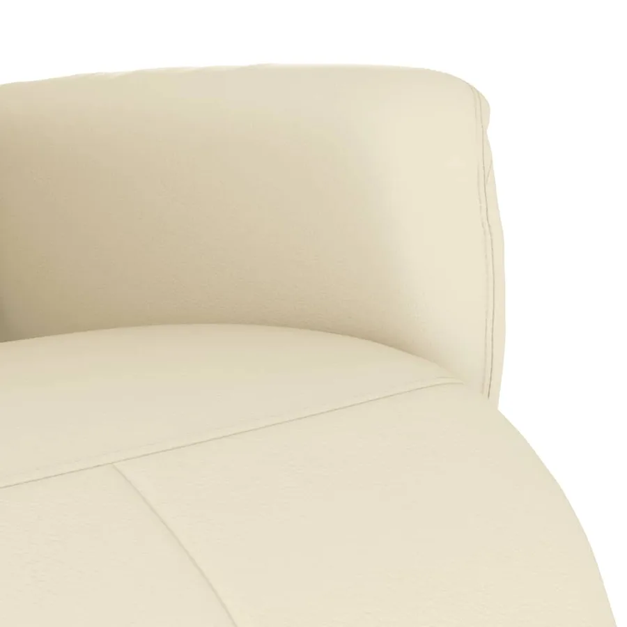 Fauteuil inclinable avec repose-pieds crème similicuir - 7