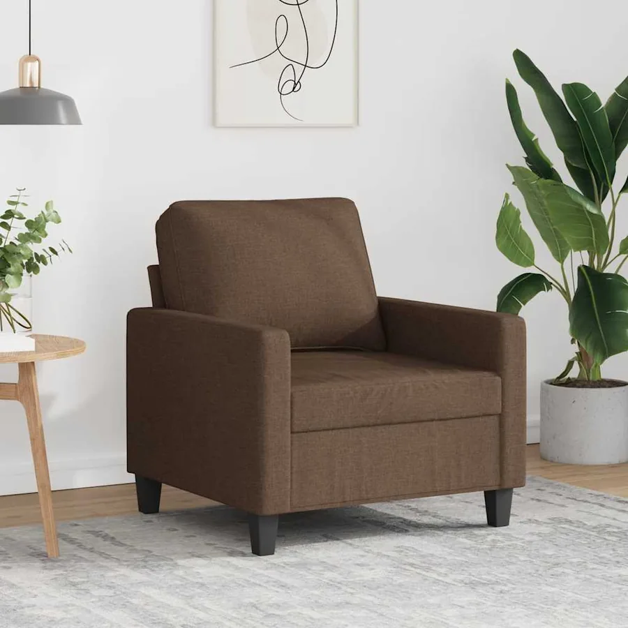 Fauteuil Marron 60 cm Tissu