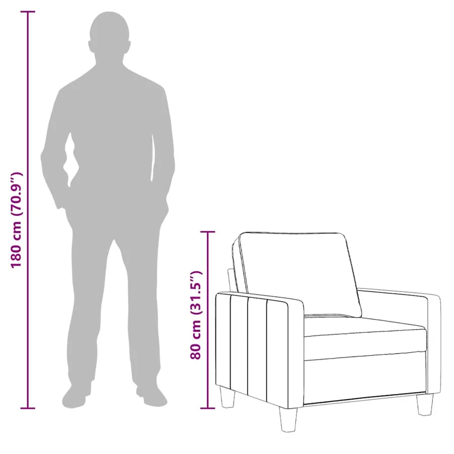 Fauteuil Marron 60 cm Tissu - 10