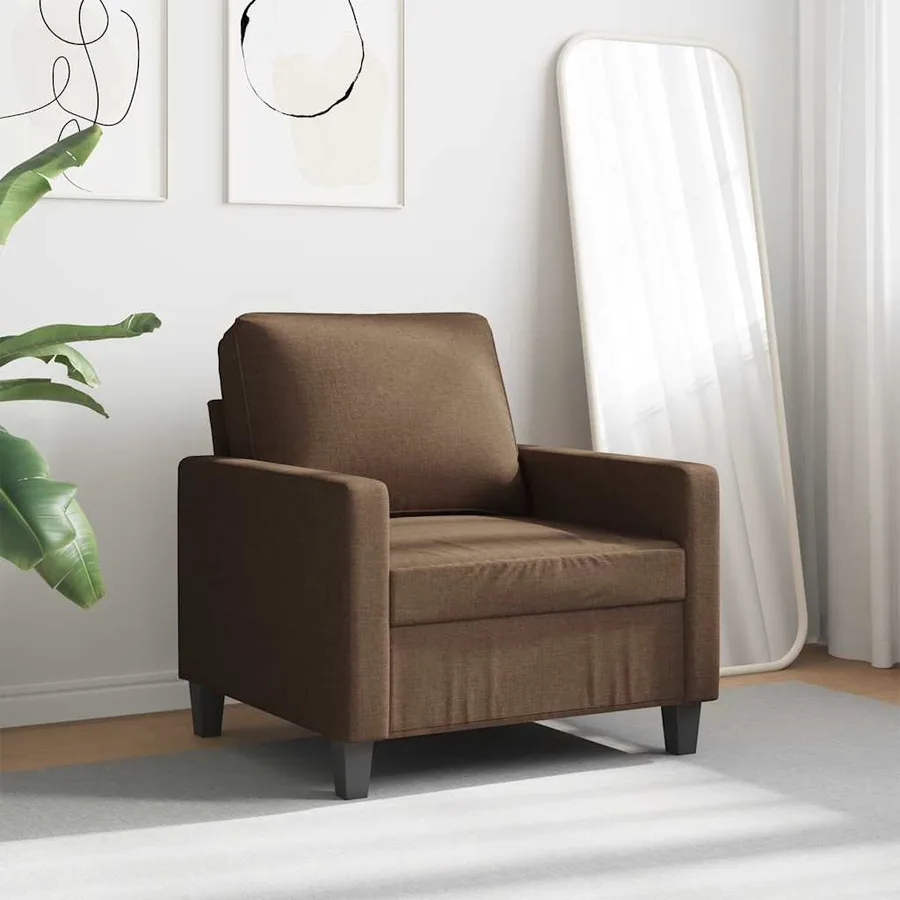 Fauteuil Marron 60 cm Tissu - 3