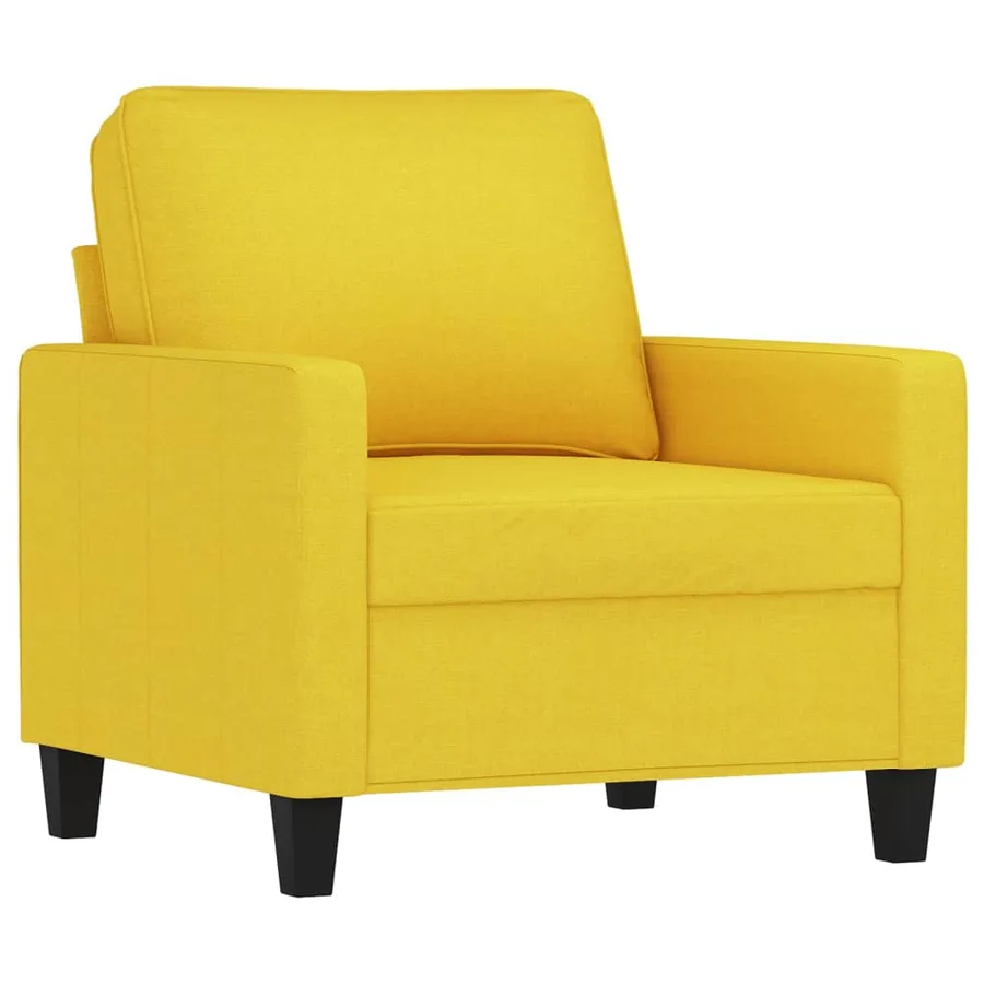 Ensemble de canapés 4 pcs avec coussins Jaune clair Tissu - 3