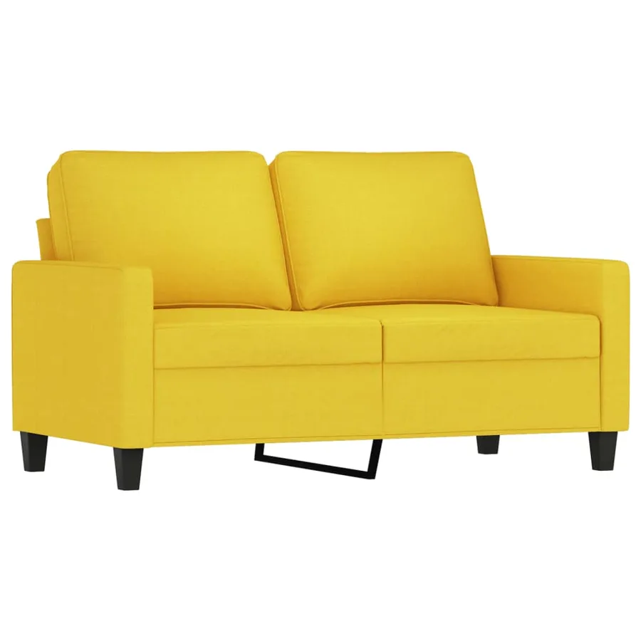 Ensemble de canapés 4 pcs avec coussins Jaune clair Tissu - 4