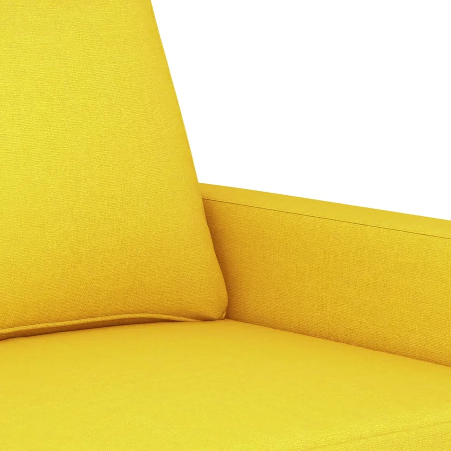 Ensemble de canapés 4 pcs avec coussins Jaune clair Tissu - 7