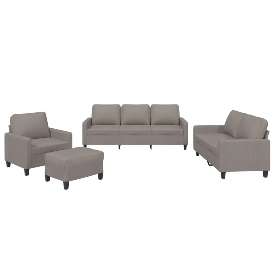 Ensemble de canapés 4 pcs avec coussins Taupe Tissu - 2