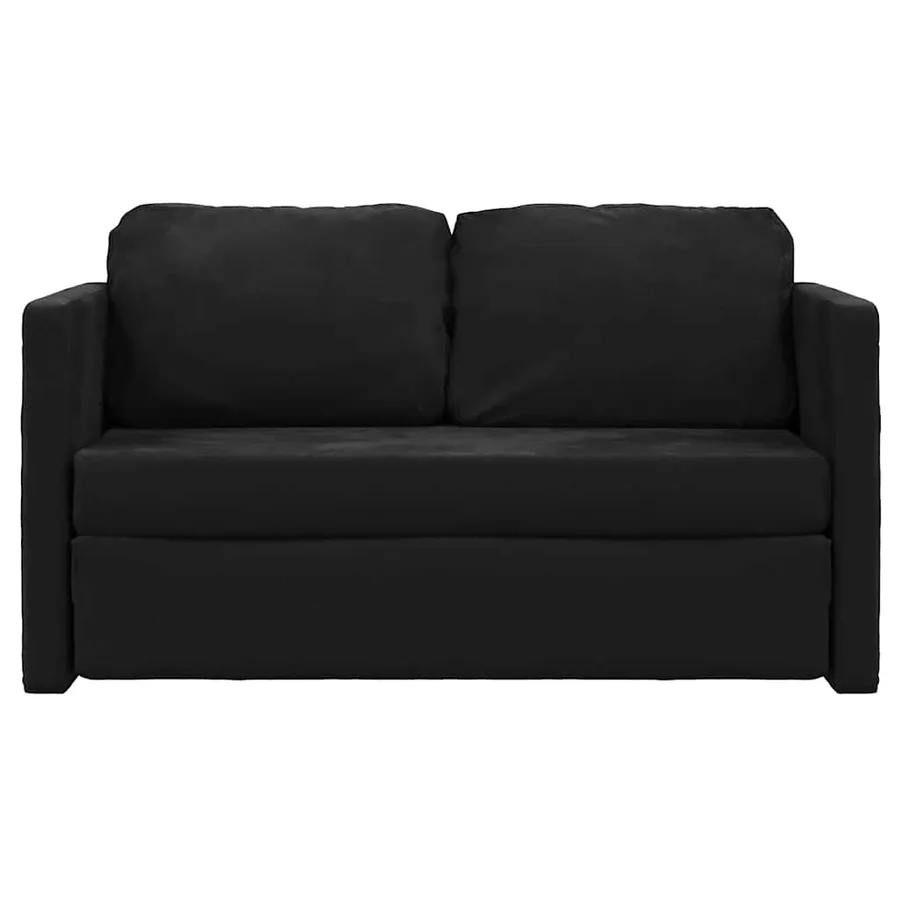 Canapé-lit 2 en 1 noir 122x204x55 cm velours - 5