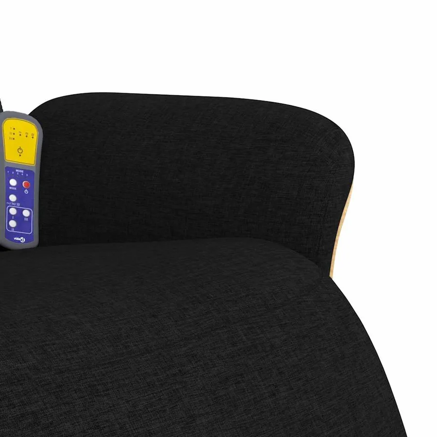 Fauteuil inclinable de massage avec repose-pieds noir tissu - 8