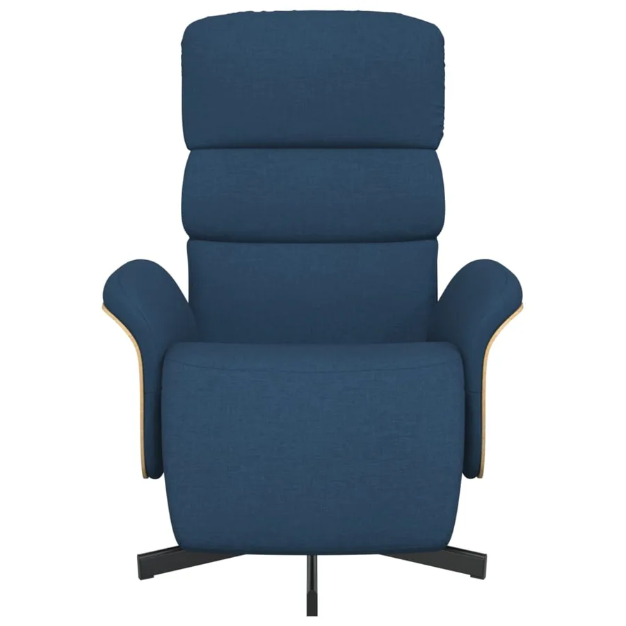 Fauteuil inclinable avec repose-pieds bleu tissu - 3