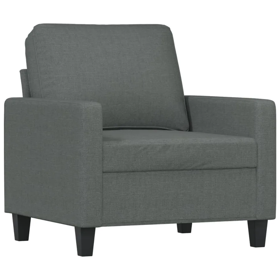 Ensemble de canapés 3 pcs avec coussins Gris foncé Tissu - 3