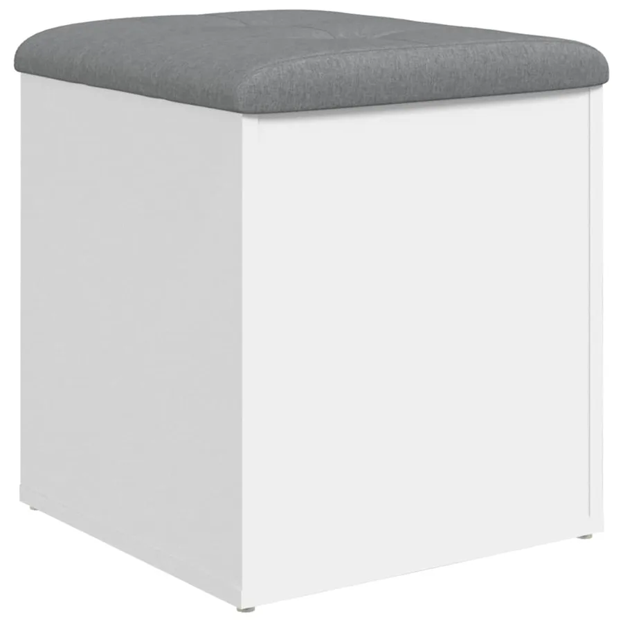 Banc de rangement Blanc 42x42x45 cm Bois d'ingénierie - 2
