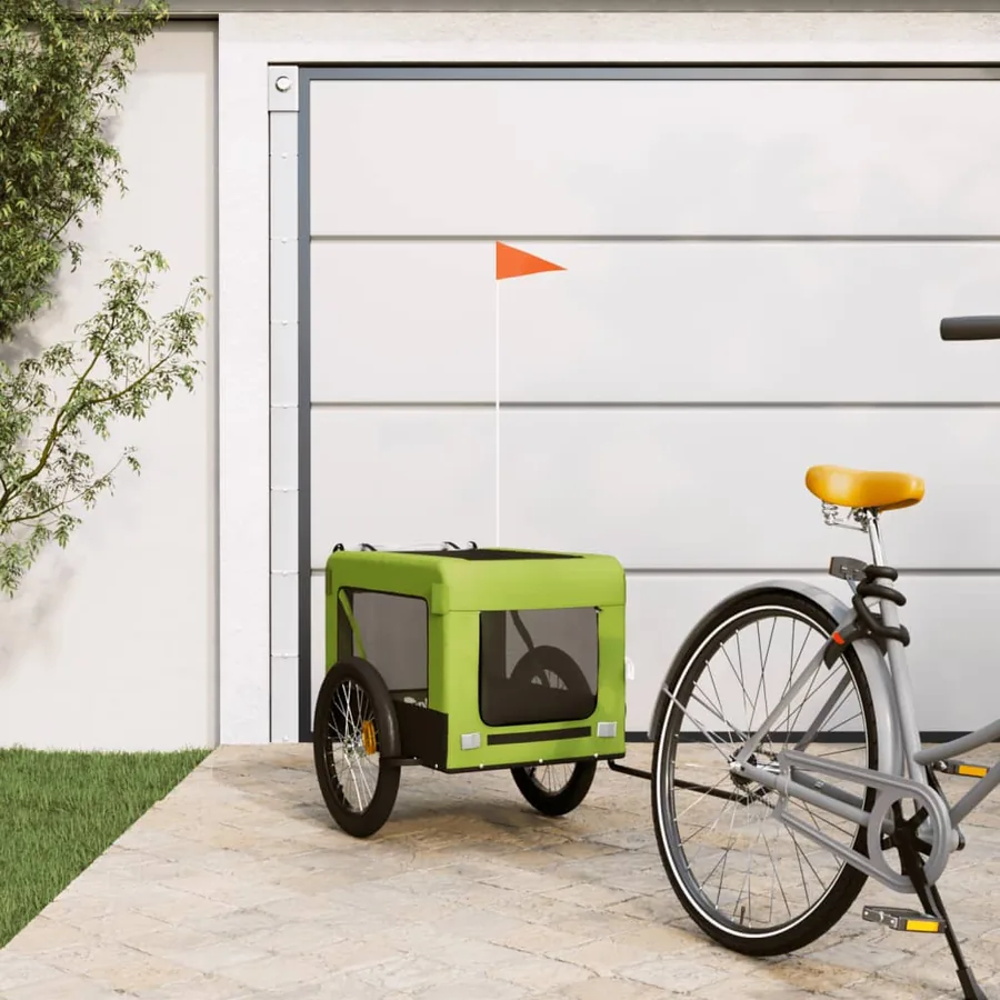 Remorque de vélo pour animaux de compagnie vert et noir