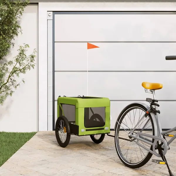 Remorque de vélo pour animaux de compagnie vert et noir