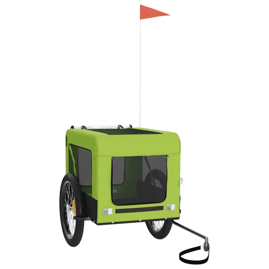 Remorque de vélo pour animaux de compagnie vert et noir - 3