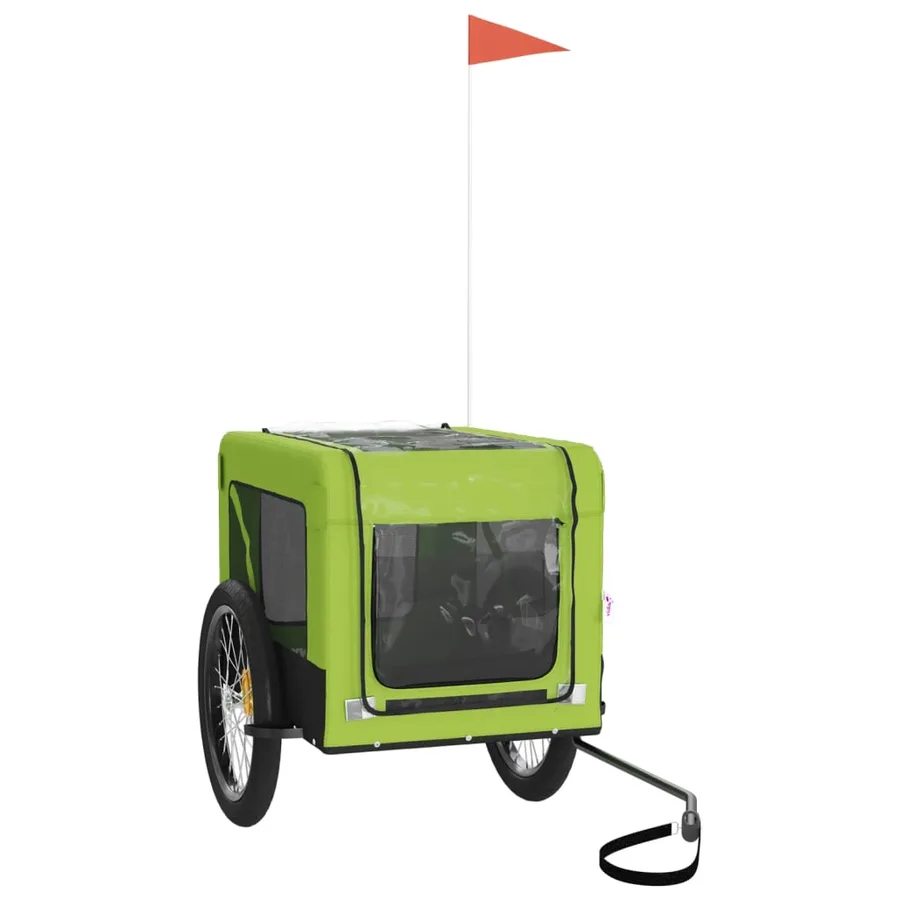 Remorque de vélo pour animaux de compagnie vert et noir - 4