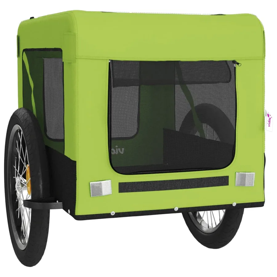 Remorque de vélo pour animaux de compagnie vert et noir - 6