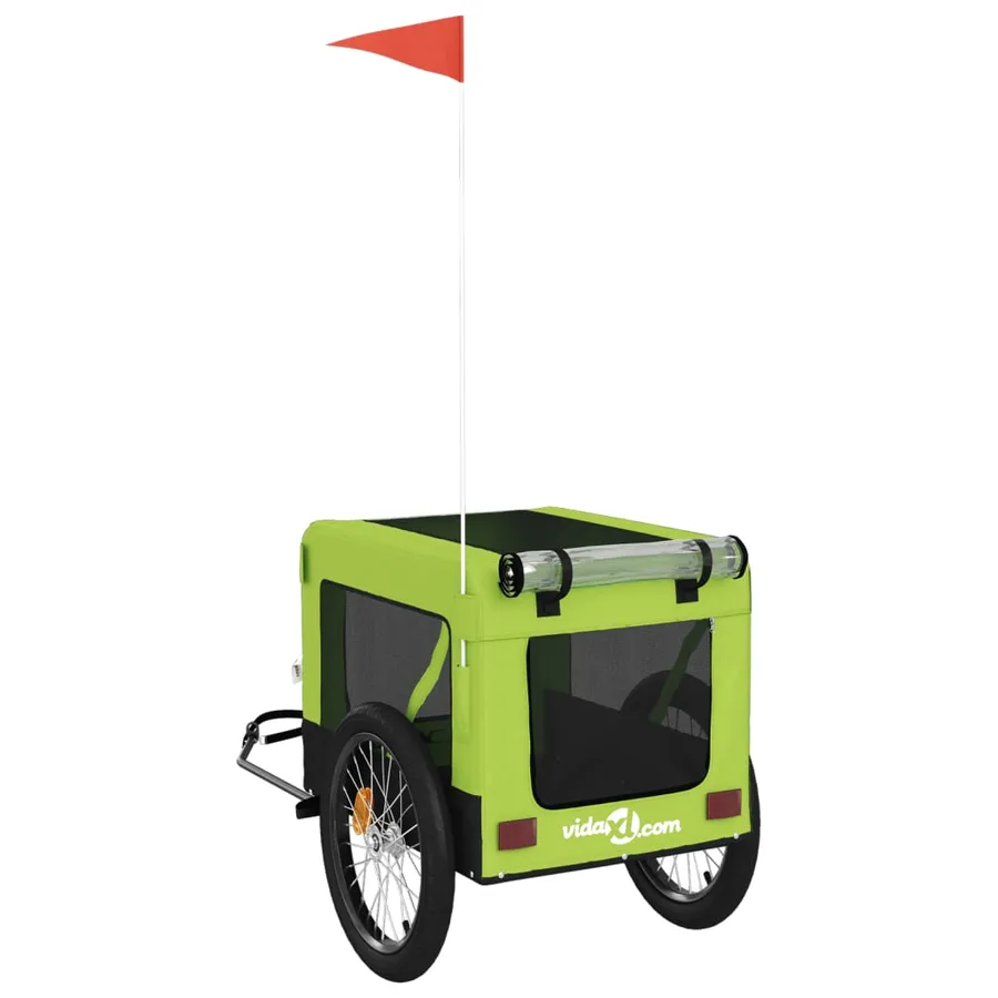Remorque de vélo pour animaux de compagnie vert et noir - 9