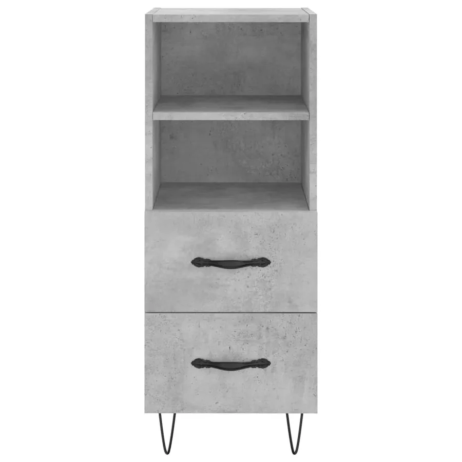 Buffet haut Gris béton 34,5x34x180 cm Bois d'ingénierie - 8