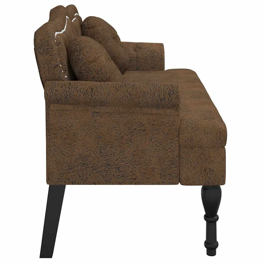 Banc avec coussins Marron 120,5 x 65 x 75 cm Similicuir - 4