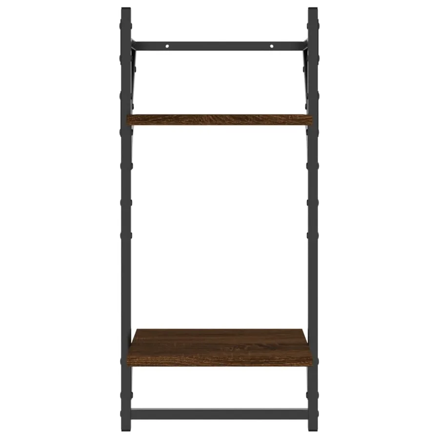 Ensemble d'étagères murales avec barres 4 pcs chêne marron - 8