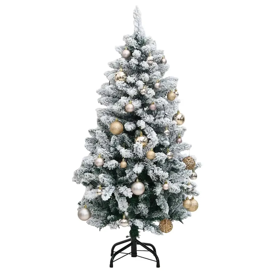 Sapin de Noël artificiel articulé 150 LED et boules 150 cm - 4