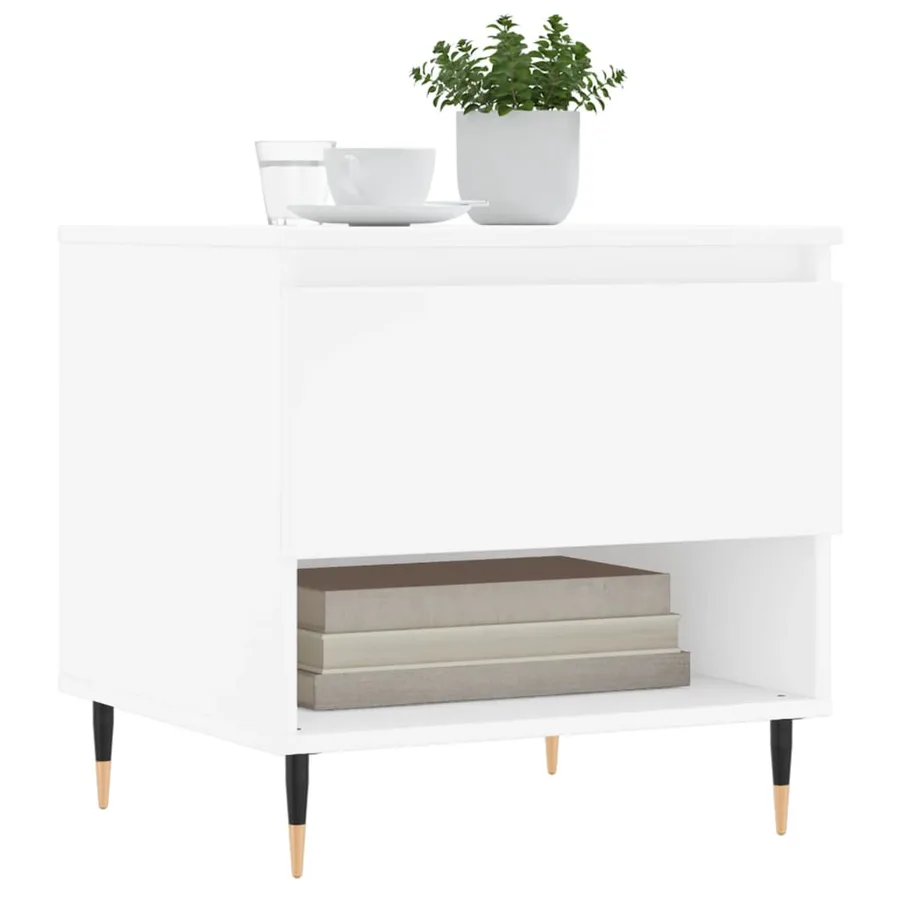 Tables basses 2 pcs blanc 50x46x50 cm bois d'ingénierie - 3