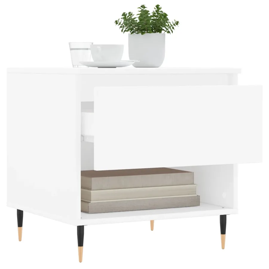 Tables basses 2 pcs blanc 50x46x50 cm bois d'ingénierie - 4