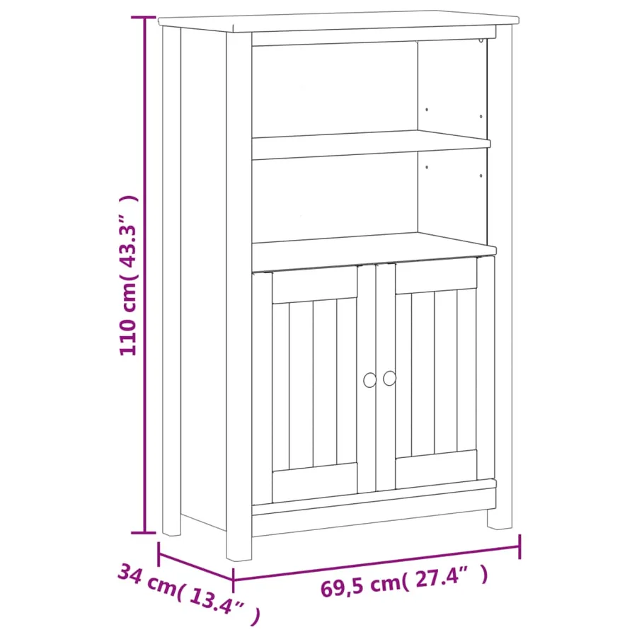Meubles de salle de bain 3 pcs BERG blanc bois de pin massif - 9