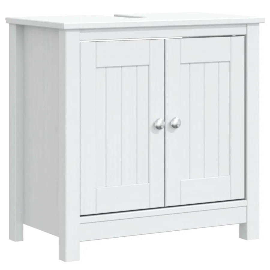 Meubles de salle de bain 4 pcs BERG blanc bois de pin massif - 5