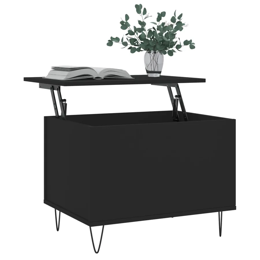 Table basse Noir 60x44,5x45 cm Bois d'ingénierie - 3