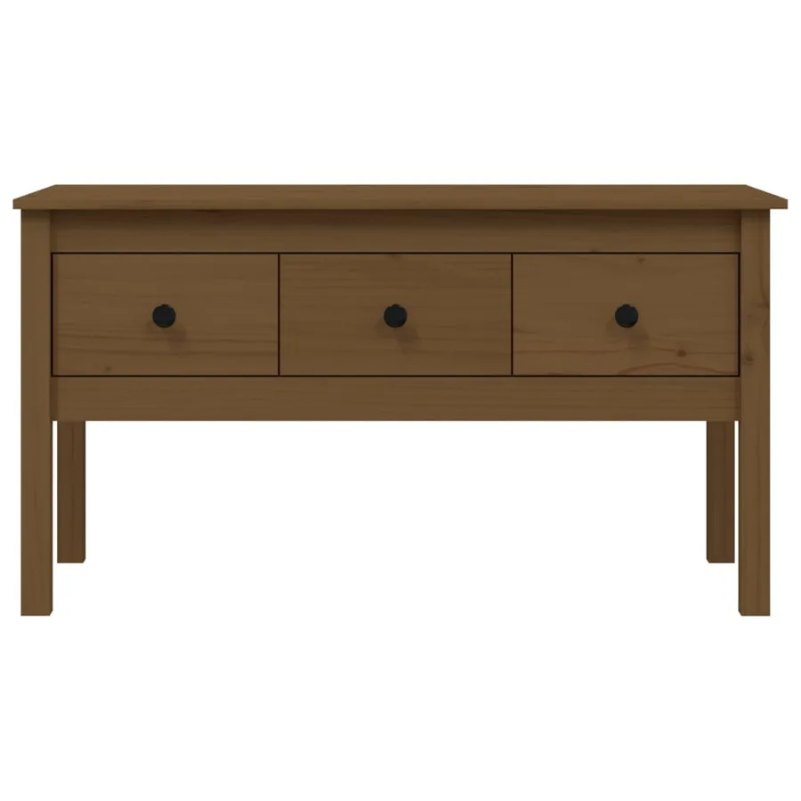 Table basse Marron miel 102x49x55 cm Bois massif de pin - 6