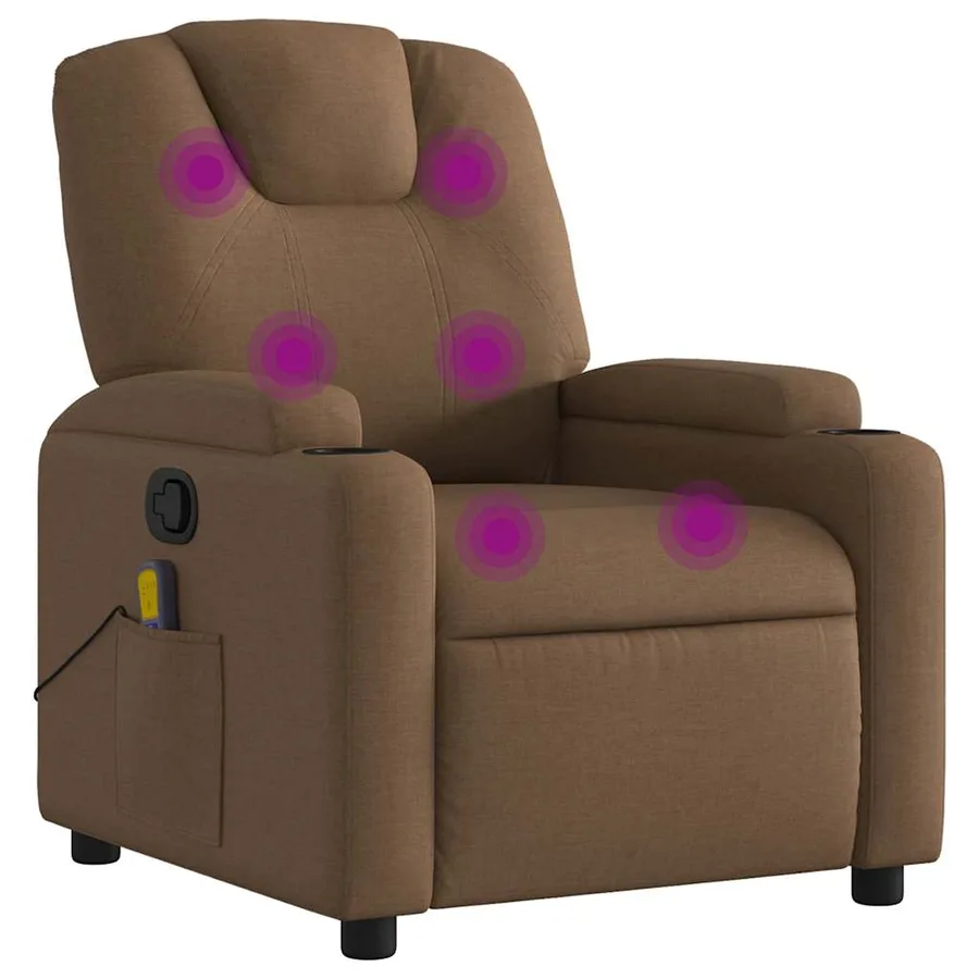 Fauteuil de massage inclinable Marron Tissu - 2