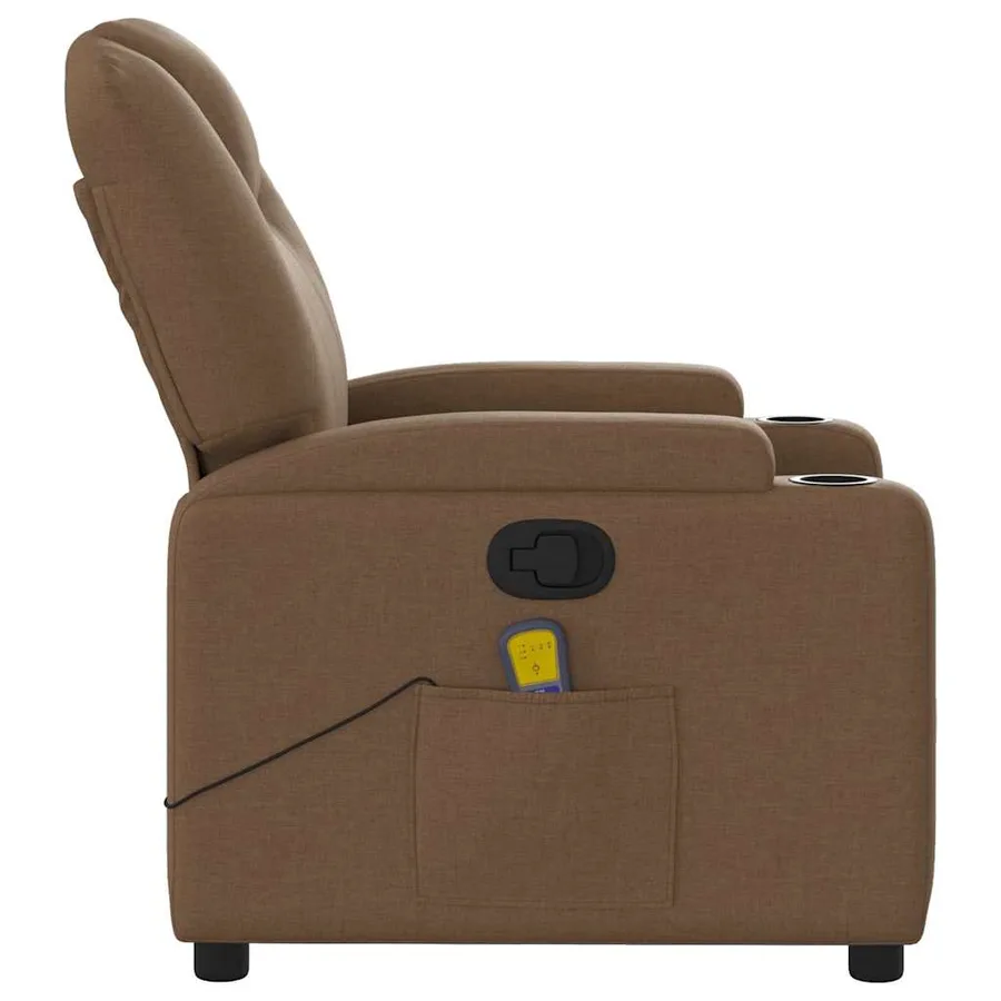Fauteuil de massage inclinable Marron Tissu - 5