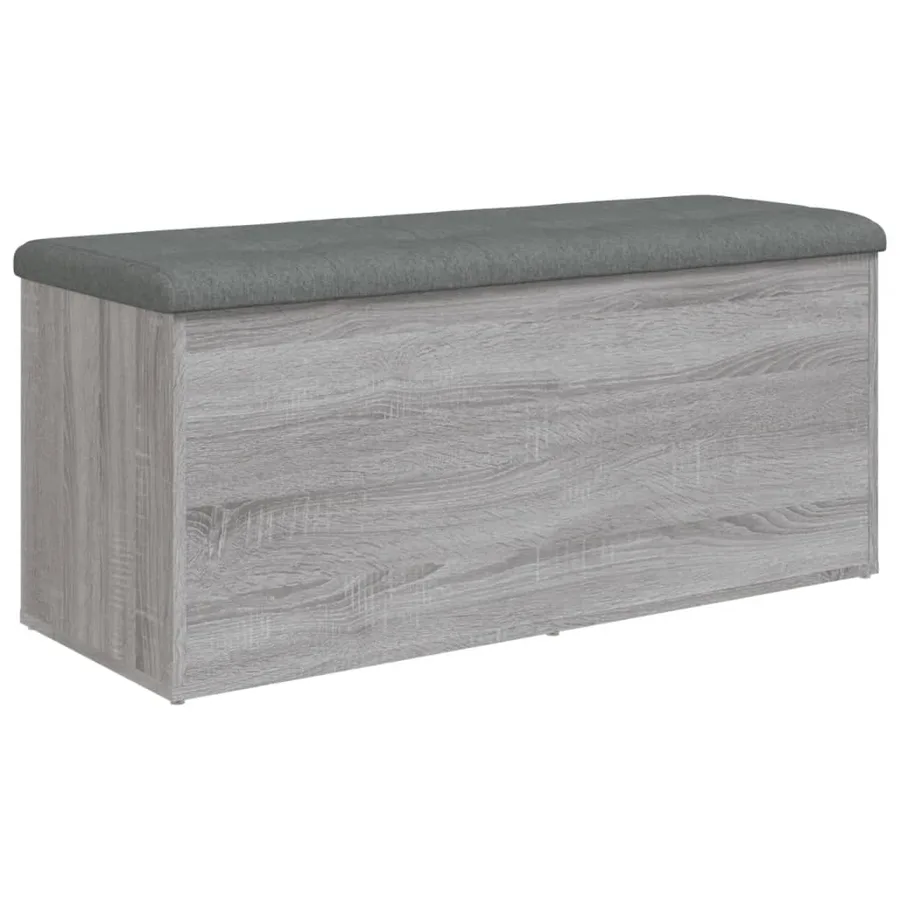 Banc de rangement sonoma gris 102x42x45 cm bois d'ingénierie - 6
