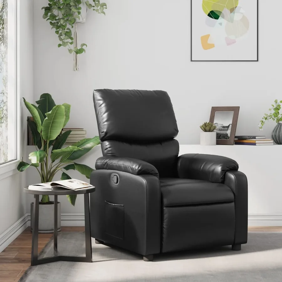 Fauteuil inclinable Noir Similicuir