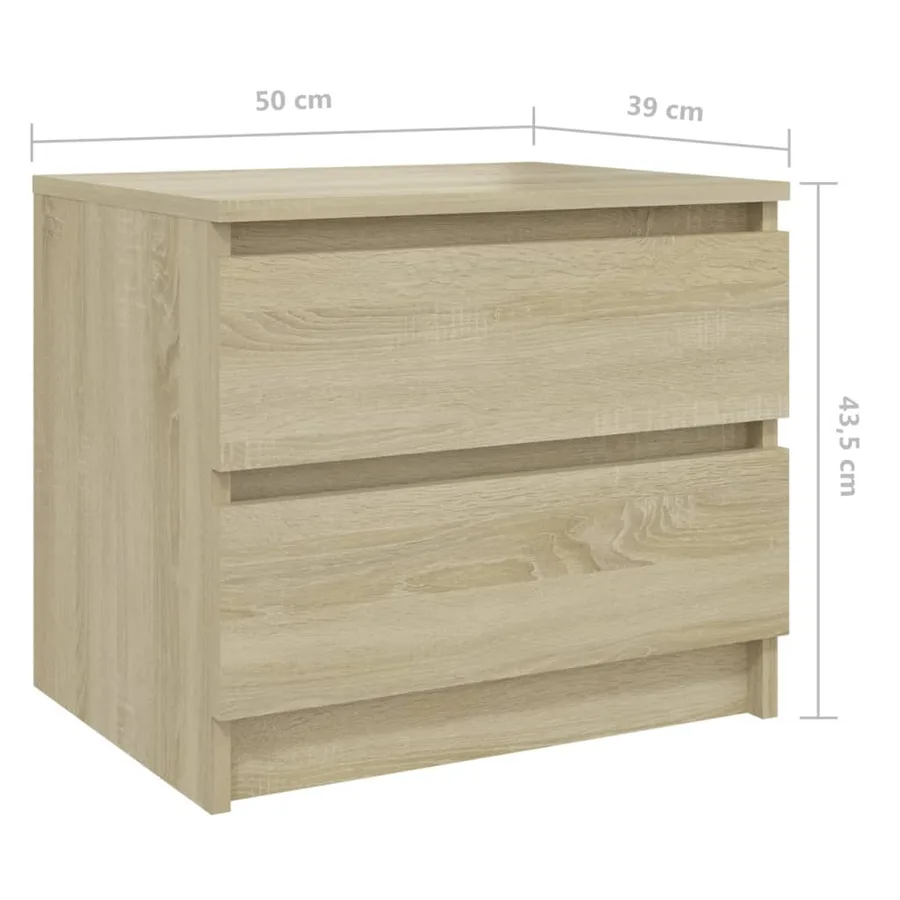 Table de chevet chêne sonoma 50x39x43,5 cm bois d'ingénierie - 7