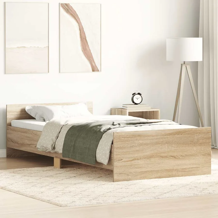 Cadre de lit sans matelas chêne sonoma 90x190 cm