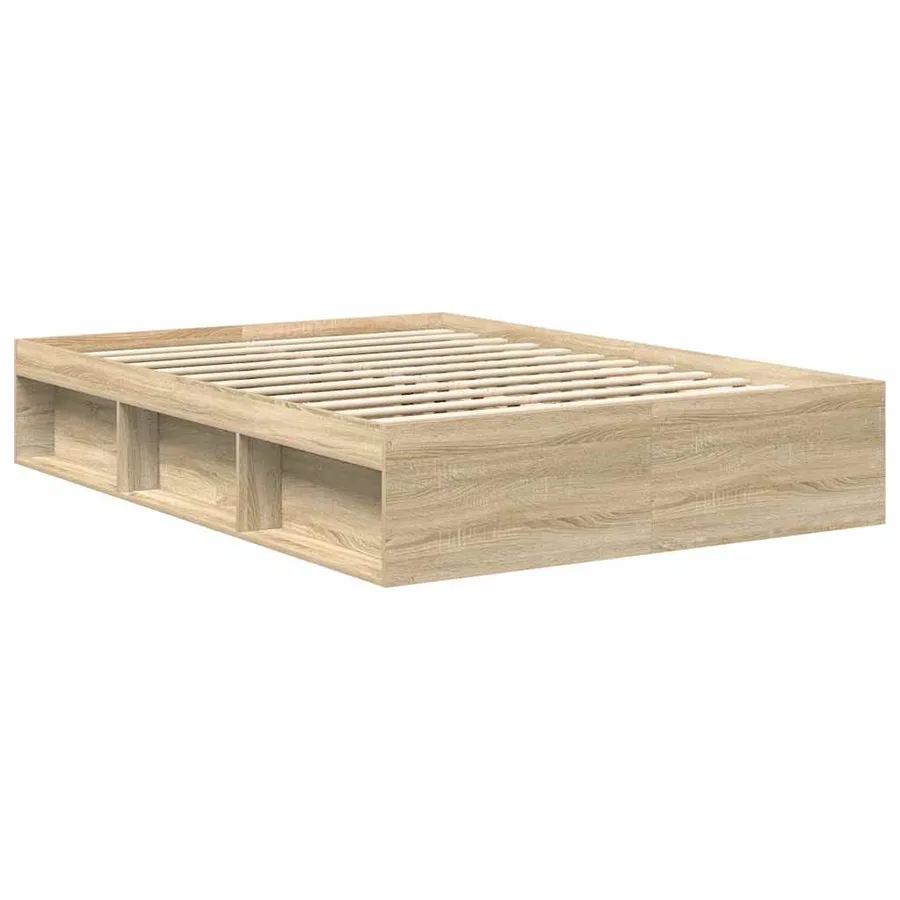 Cadre de lit sans matelas chêne sonoma 140x190 cm - 4