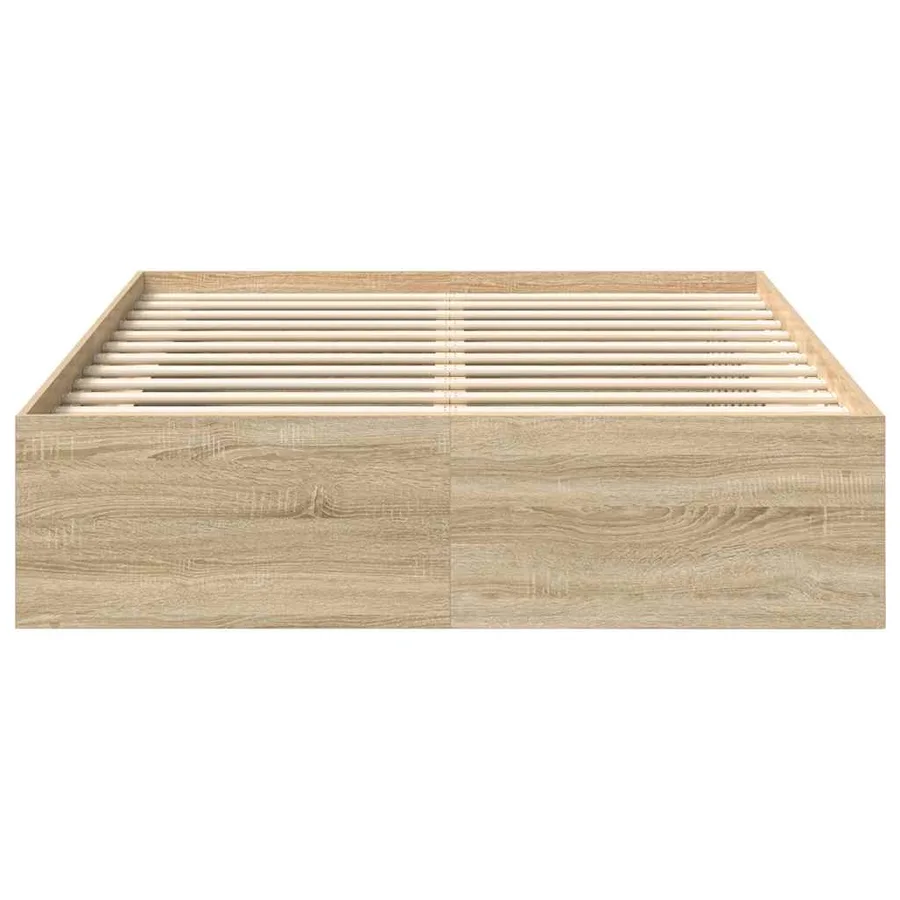 Cadre de lit sans matelas chêne sonoma 140x190 cm - 5