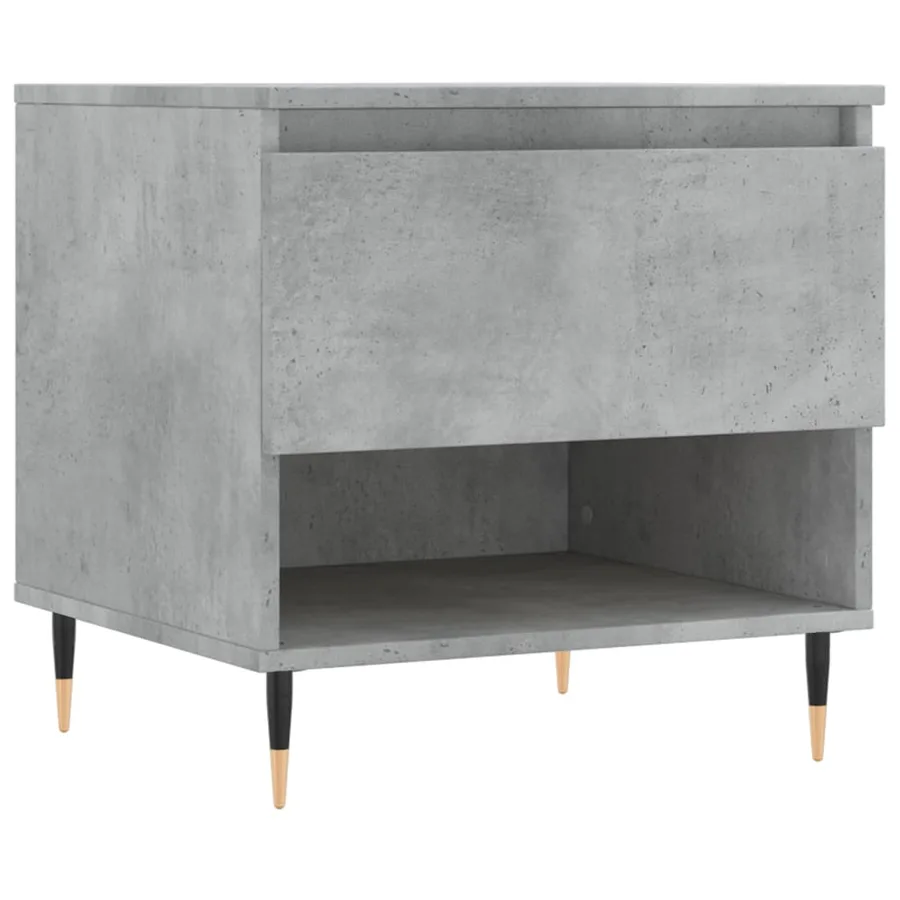 Table basse gris béton 50x46x50 cm bois d'ingénierie - 2
