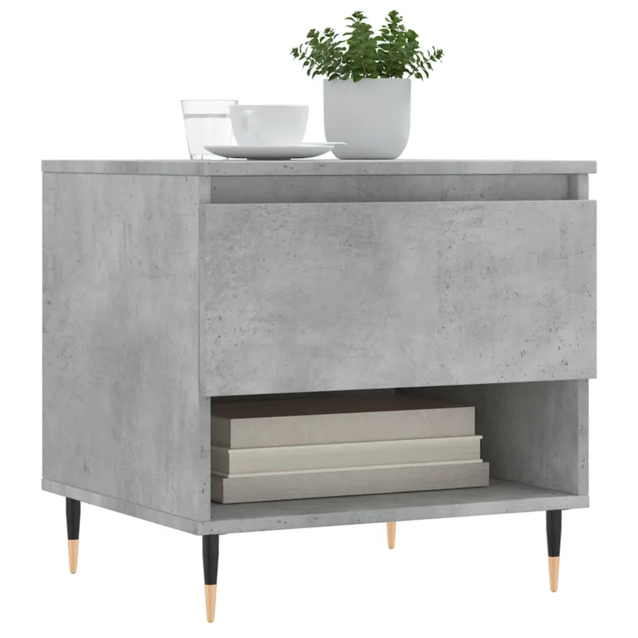 Table basse gris béton 50x46x50 cm bois d'ingénierie - 3