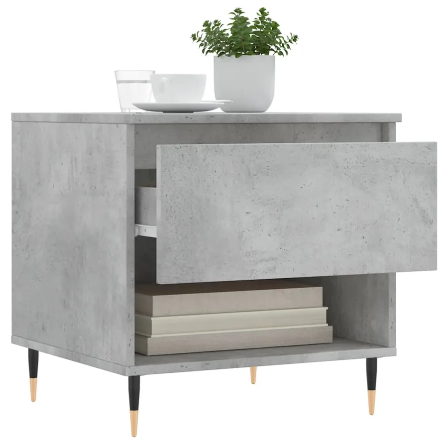 Table basse gris béton 50x46x50 cm bois d'ingénierie - 4