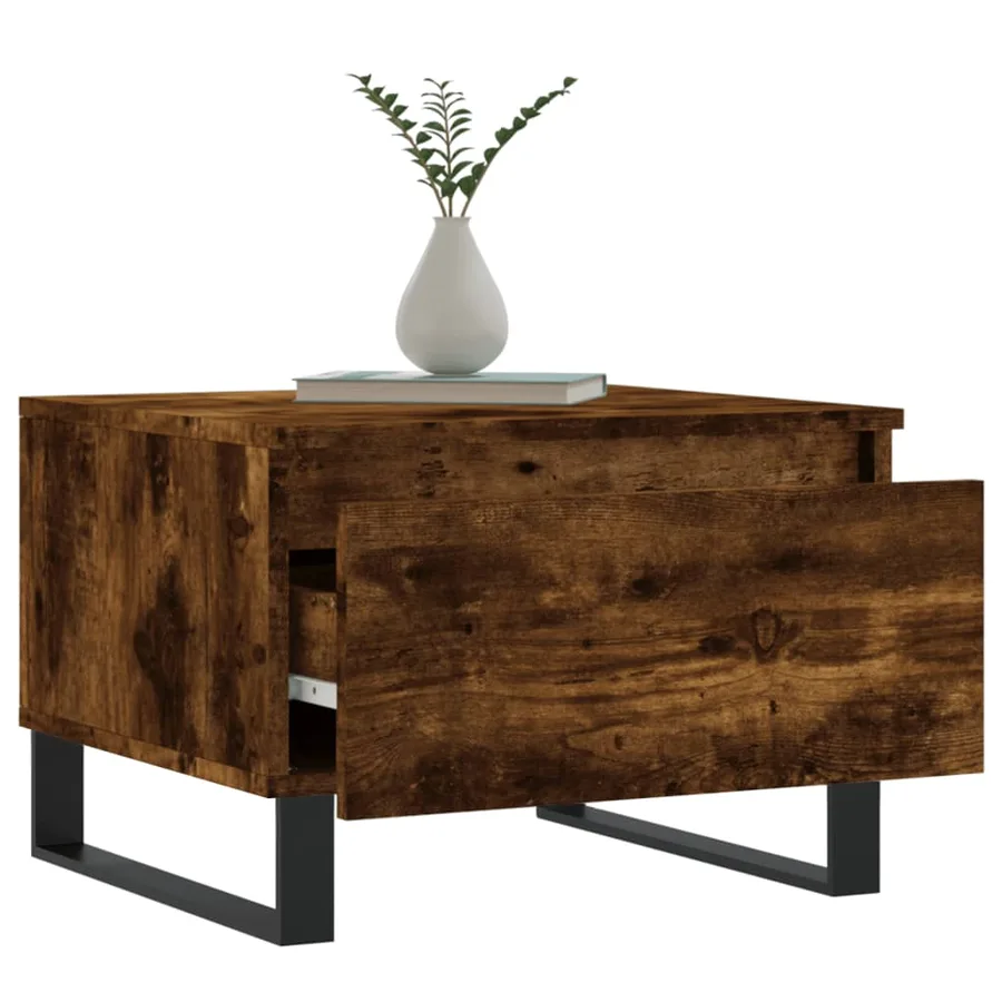 Tables basses 2 pcs chêne fumé 50x46x35 cm bois d'ingénierie - 4
