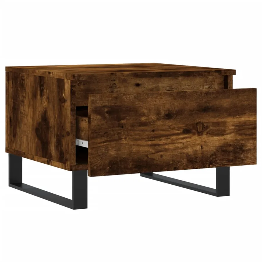 Tables basses 2 pcs chêne fumé 50x46x35 cm bois d'ingénierie - 7