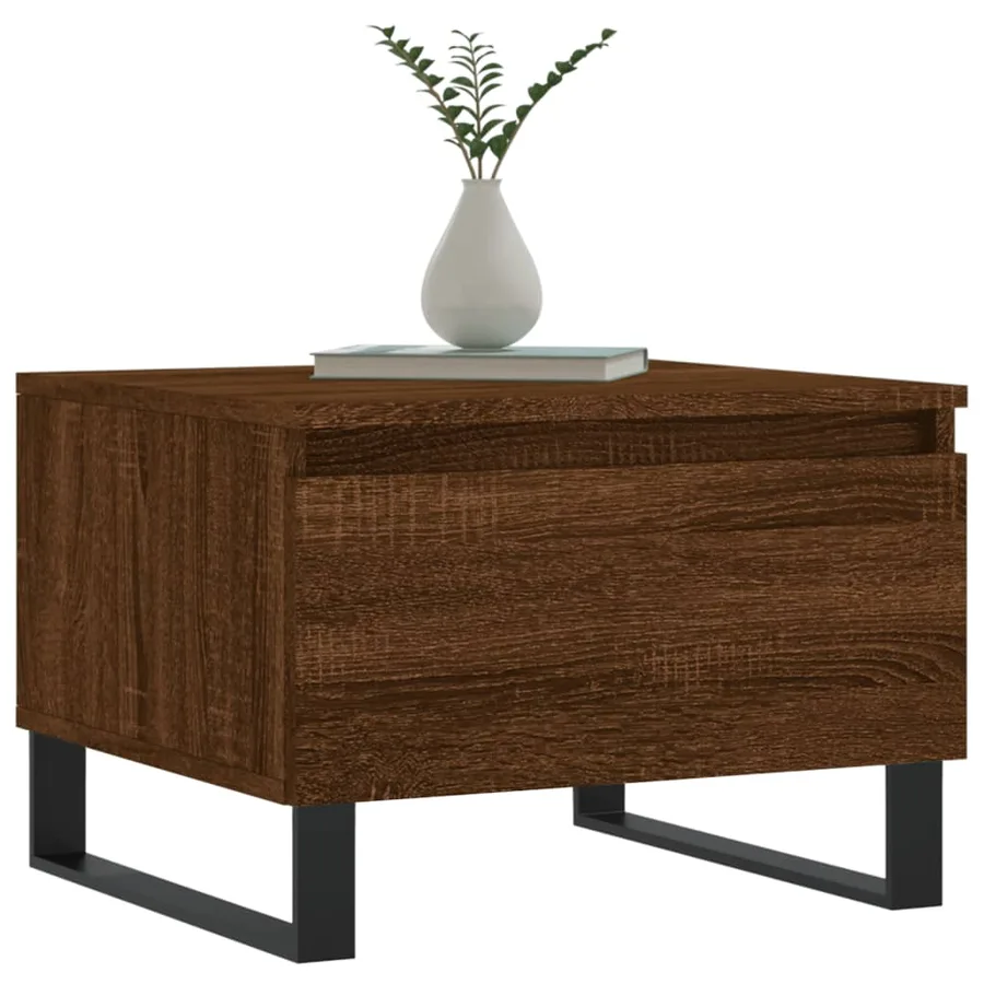 Tables basses 2 pcs chêne marron 50x46x35 cm bois d'ingénierie - 3