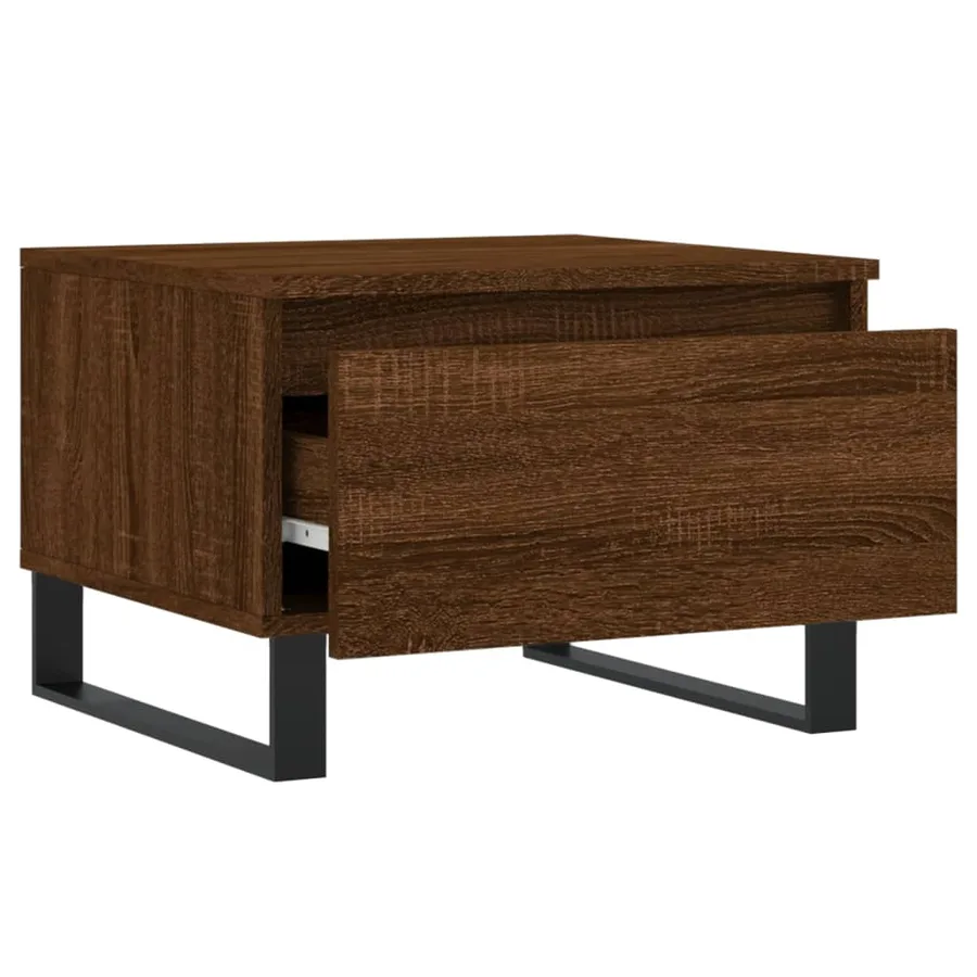 Tables basses 2 pcs chêne marron 50x46x35 cm bois d'ingénierie - 7