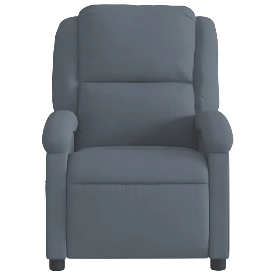 Fauteuil inclinable en velours gris foncé - 6